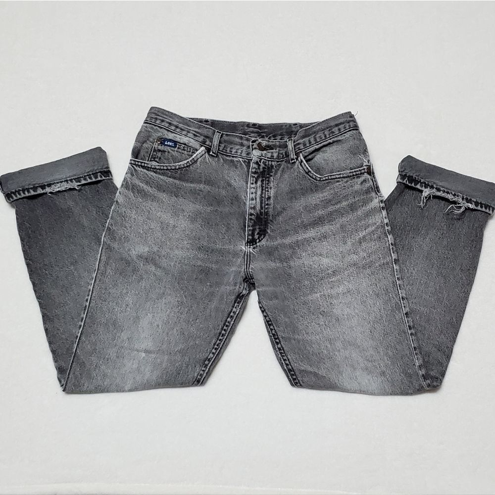 Vintage Black Distressed Lee Jeans Union Made Gru… - image 2